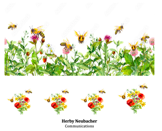 Honey bees in meadow flowers, summer grasses. Seamless floral border.  Watercolour Stock Illustration | Adobe Stock